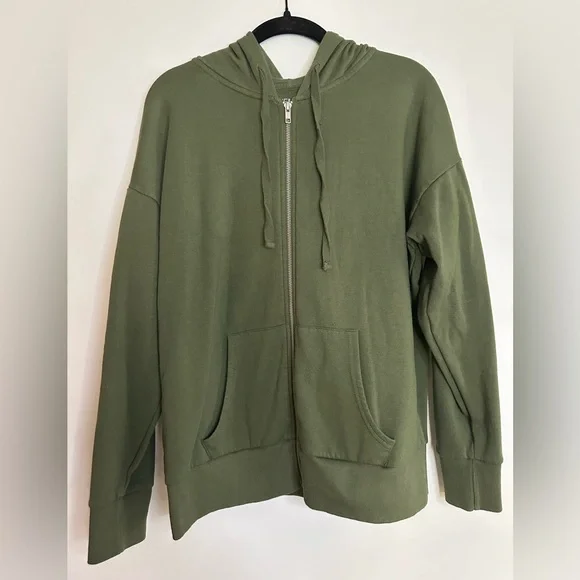 Time and Tru Olive Green Zip-Up Hoodie (L) - Picture 2 of 4